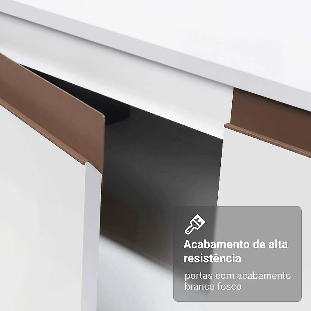 Armário de Cozinha Completa 250cm Branco Reims Madesa 07 Branco