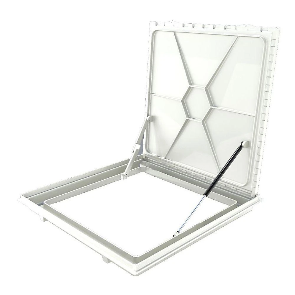 Tampa para Casa de Máquina TCM50X50BESPM Articulada Rebaixada Bege Alumínio 50X50CM
