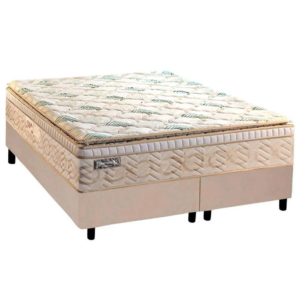 Cama Box King: Colchão Molas Ensacadas Eco Bamboo + Base Crc Courano Clean(193x203)