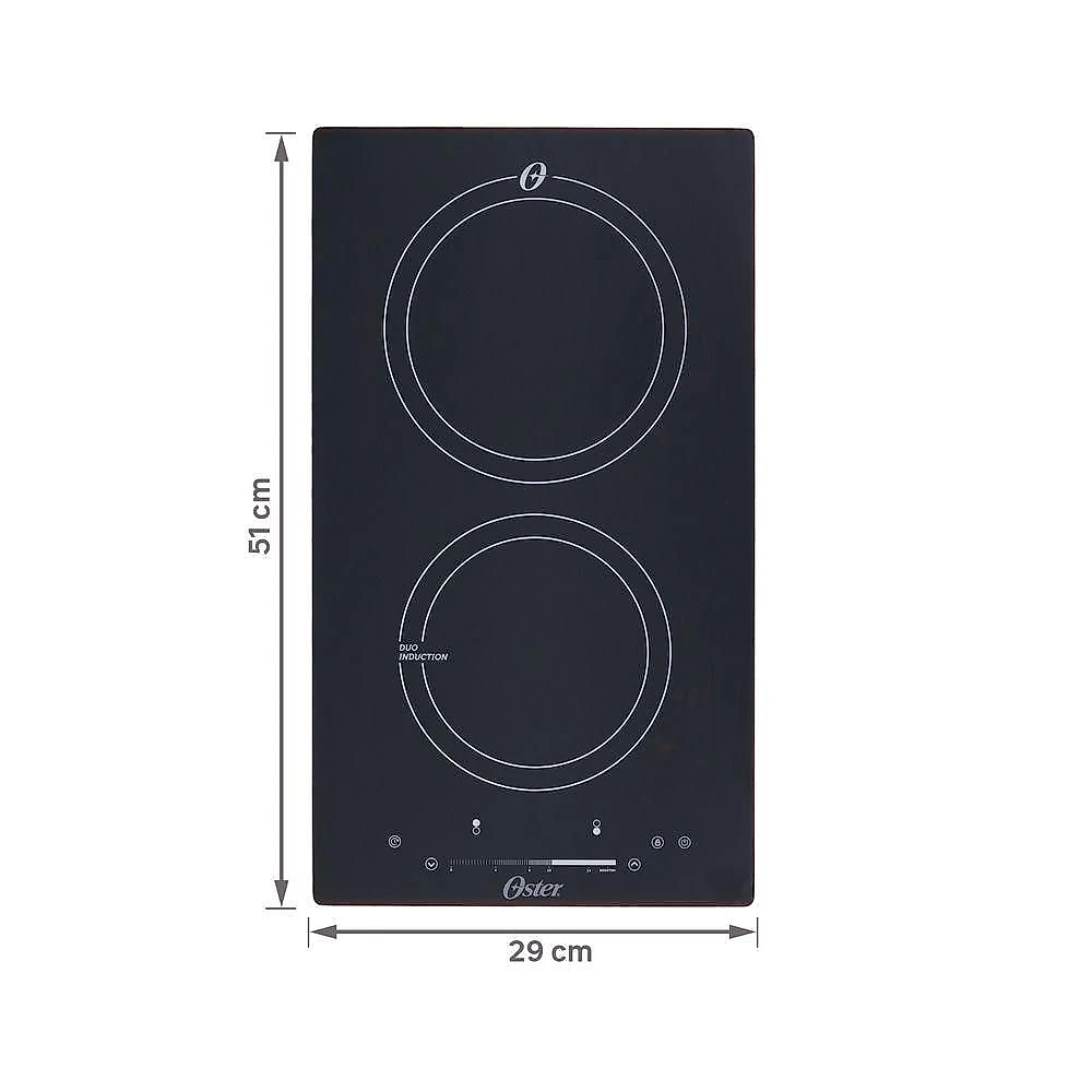 Cooktop 2 Bocas Indução Com Painel Touch Vidro Preto 110V 2 Em 1 Otop202 Oster