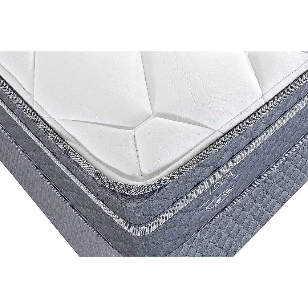 Cama Box com Colchão Solteiro Suede Gray Euro Pillow Molas Ensacadas Cinza Herval webcontinental-7899285946720