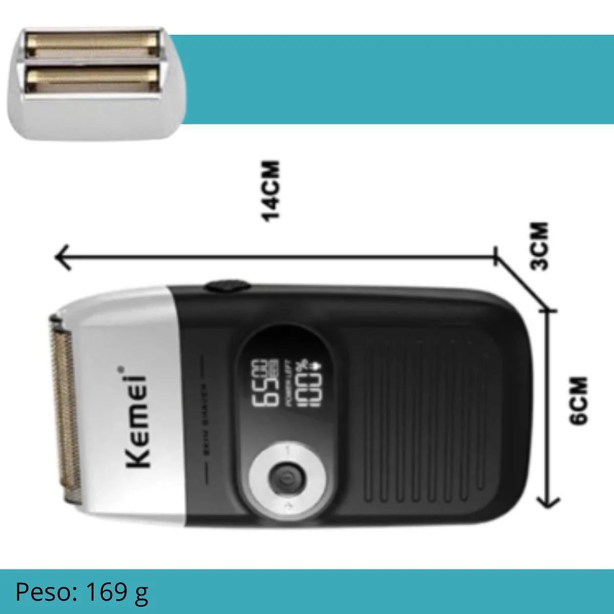 Miniatura Barbeador Kemei Km-2026 Silencioso Para Cortes Detalhados