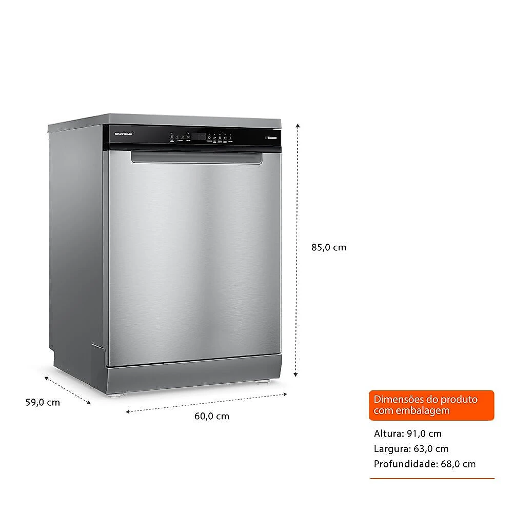 Lava Louças 14 Serviços Brastemp com Smart Sensor - BLF60AR Inox - 110V