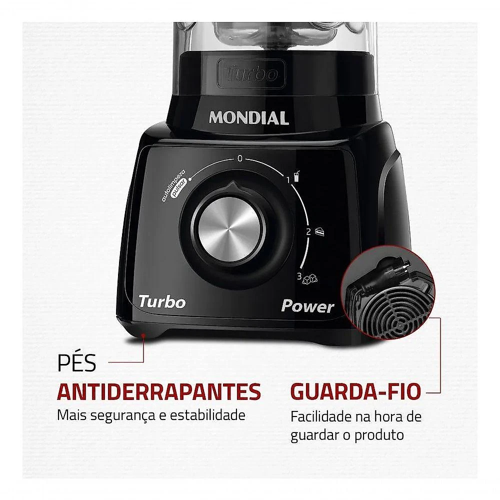Liquidificador Turbo Power Mondial 550W L-99-FB 110V