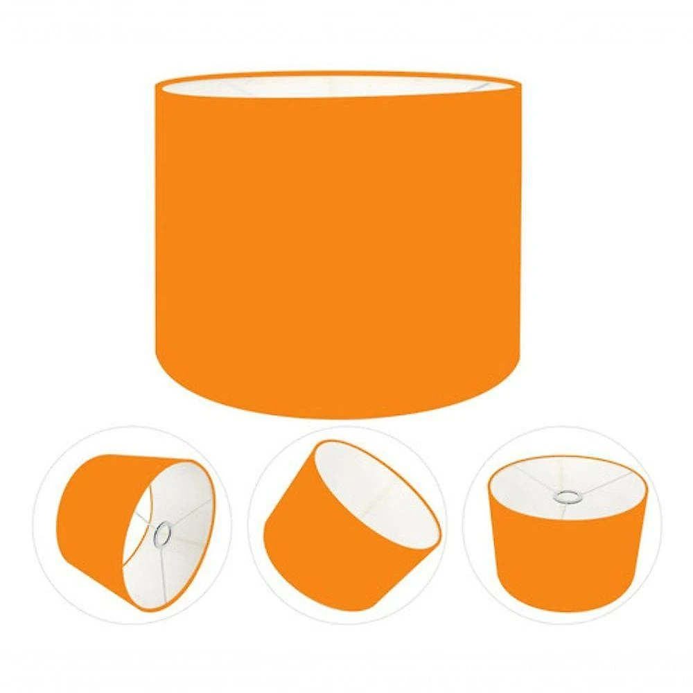 Cúpula Abajur E Luminária Cilíndrica Vivare Cp-7011 ø30x21cm - Bocal Nacional Laranja