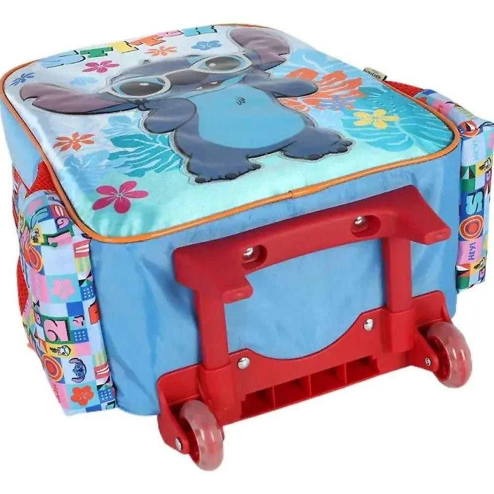 Mochila Escolar com Rodinhas Luxcel Stitch Angel Poliester Lilás Infantil