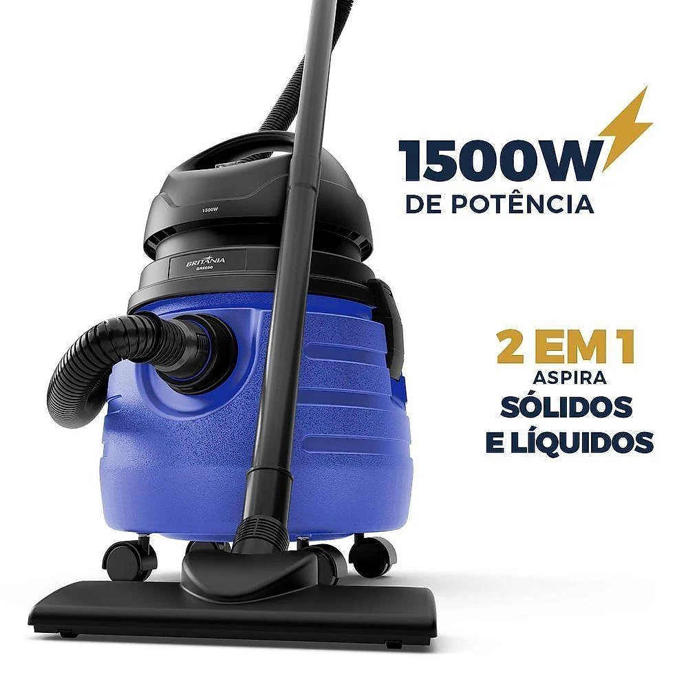 Aspirador De Pó E Água Britânia 19L Função Soprar BASE80 220V