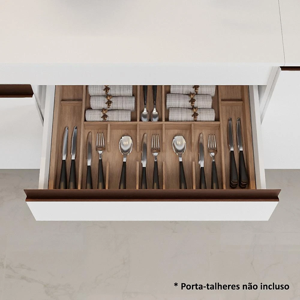 Cozinha completa madesa reims 250003 com armário e balcão - branco