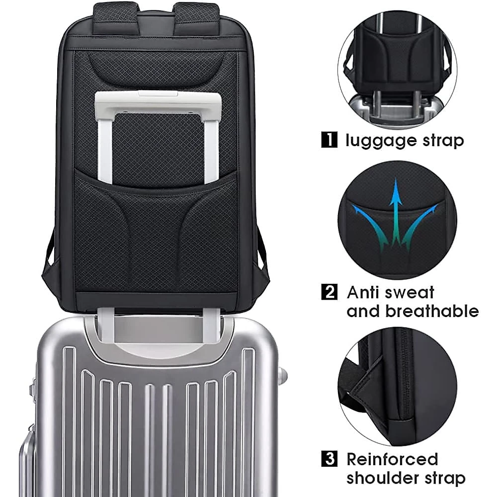 BANGE Mochila para Laptop 39 cm com Porta Carregador USB Cinza
