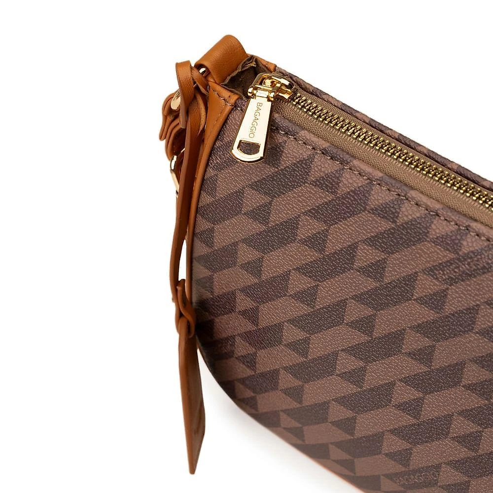 Bolsa transversal feminina pequena monograma bg marrom p