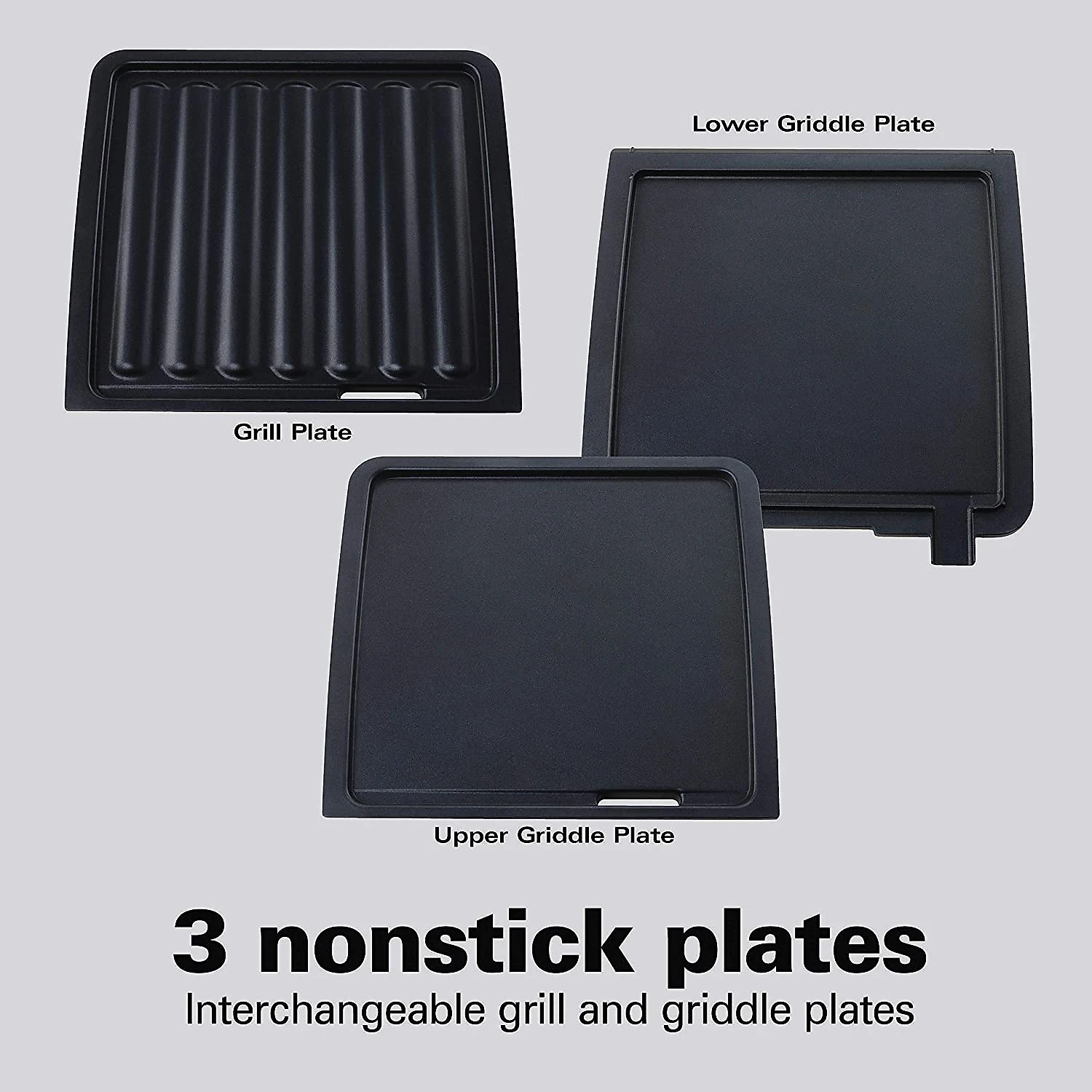 Hamilton Beach 4in1 Indoor Grill e Electric Griddle Combo with Bacon Cooker Opens Flat to Double Cooking Surface Removable Nonstick Plates Black e Silver 25601
