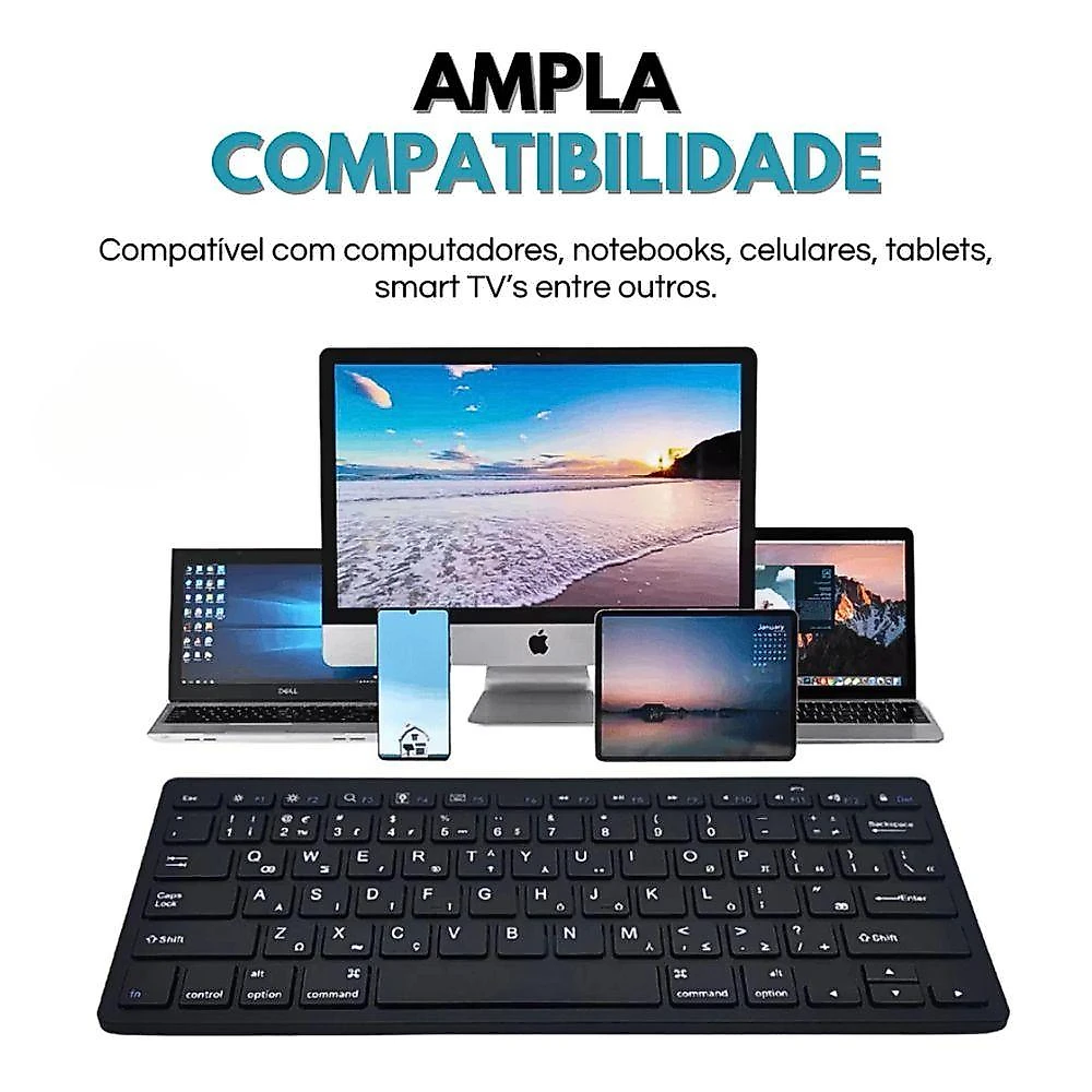 Teclado Bluetooth LAY-174 Conexão Estável Design Ultrafino Cinza Lehmox