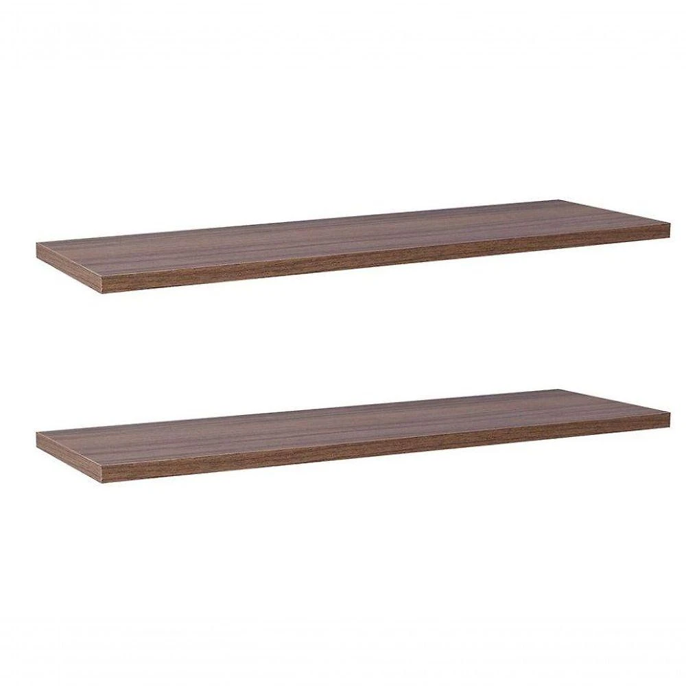 Prateleira Nogal Malaga 60X10CM MDP Suporte Invisível Organizador Sala Marrom Mercado