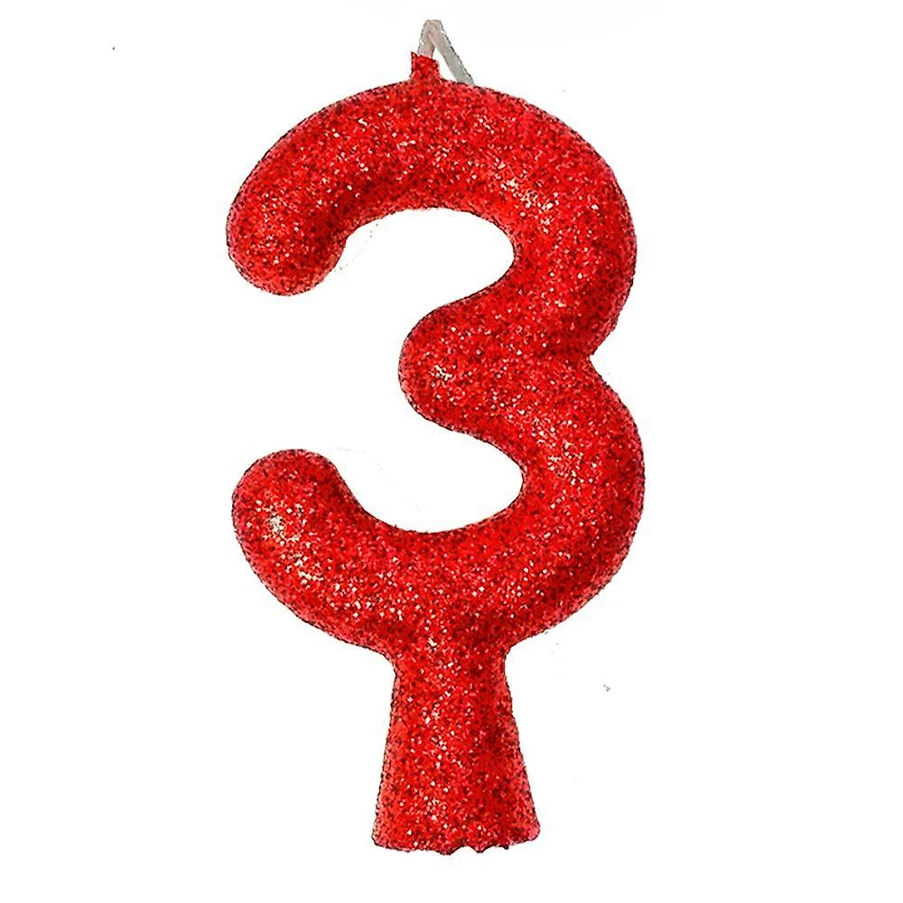 Vela De Aniversário Puro Glitter Vermelha Modelo ?
