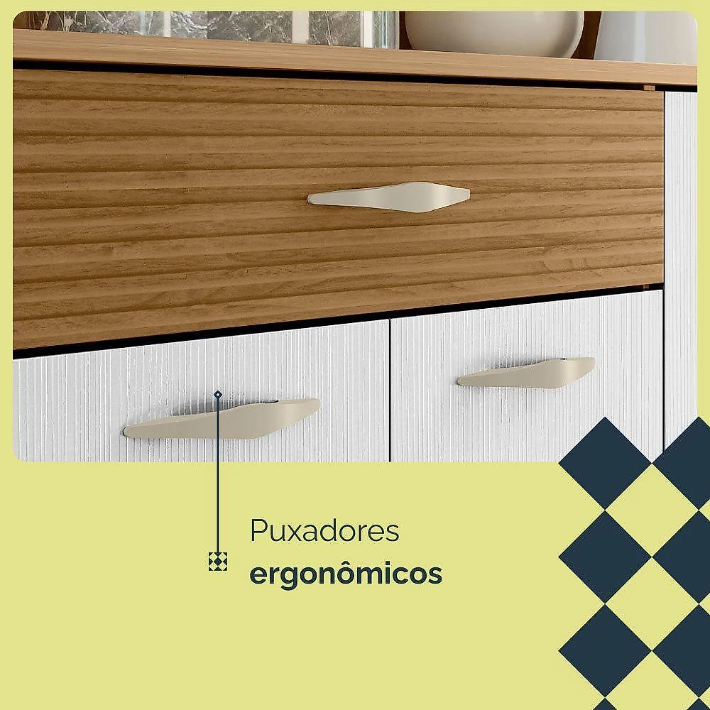 Armário De Cozinha 6 Portas 1 Gaveta Golden - Ssx Multicoisas Freijo-supremo-cp-ripado Freijo