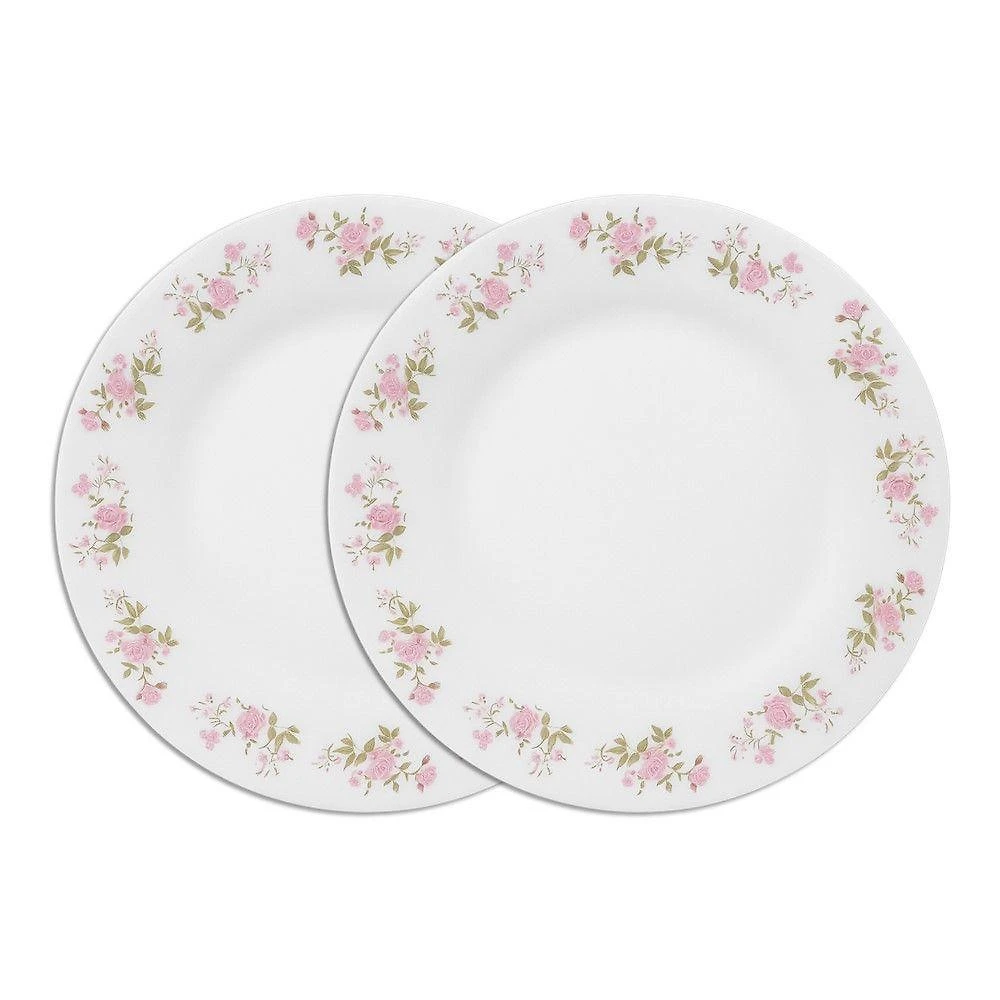 Jogo 2 Prato De Sobremesa De Vidro Flowers Pink 20cm Em Casa Tem