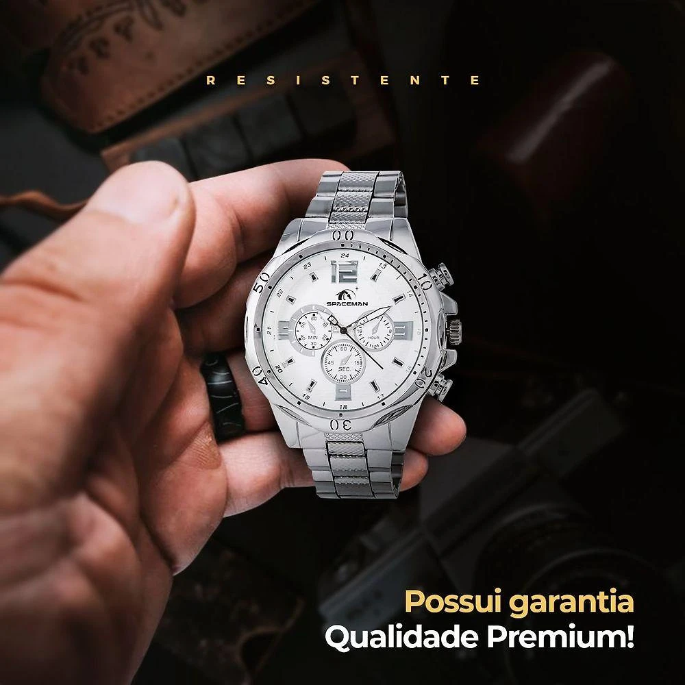 Miniatura Relogio Aço Inoxidável Prata Masculino Oculos Sol Cordao