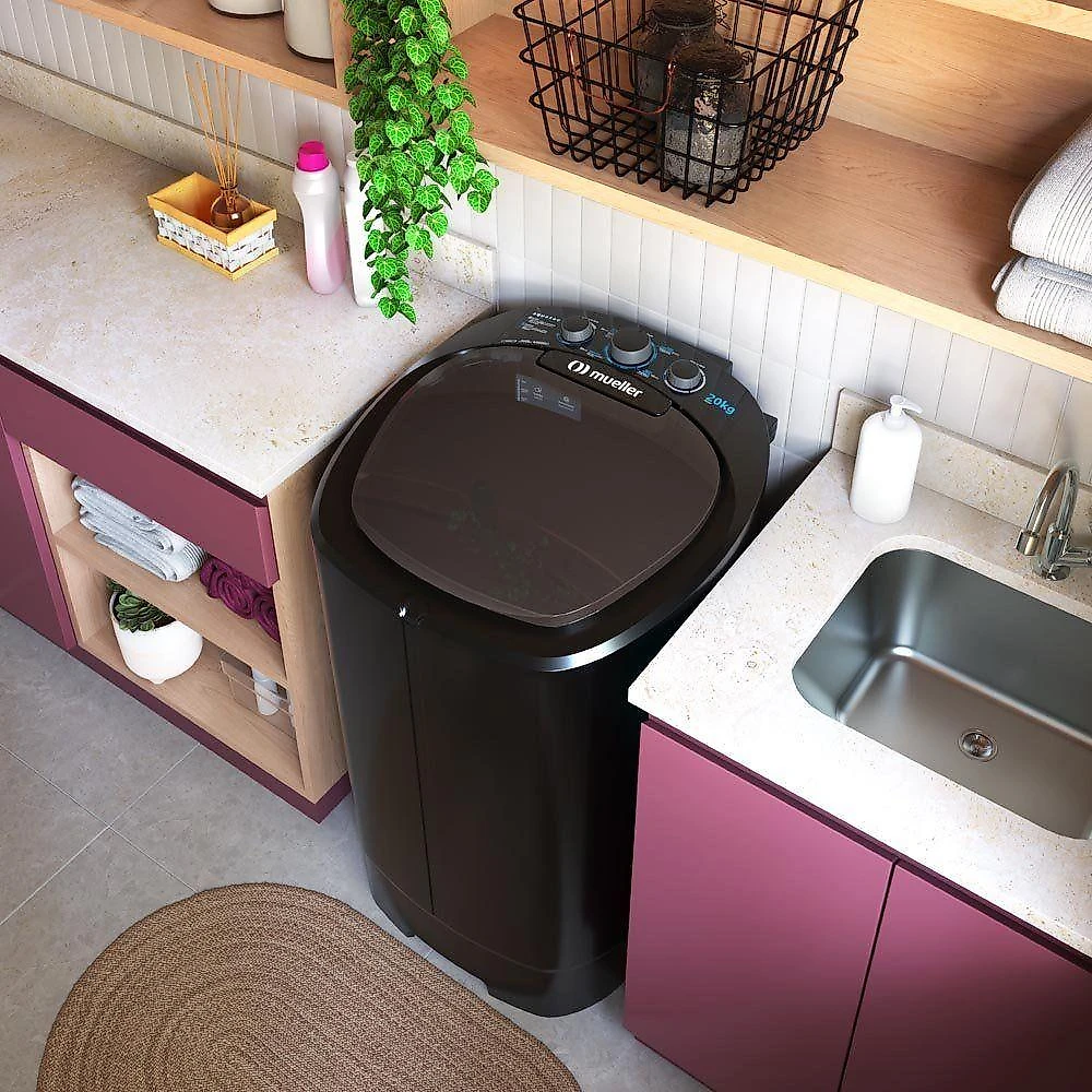 Tanquinho Mueller 20kg Preto Aquatec Não Transborda MLT20F 220V