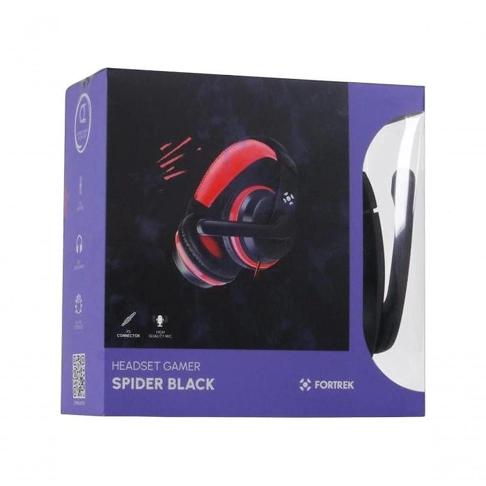 Headset Gamer Fortrek Spider Black P3 Preto-vermelho