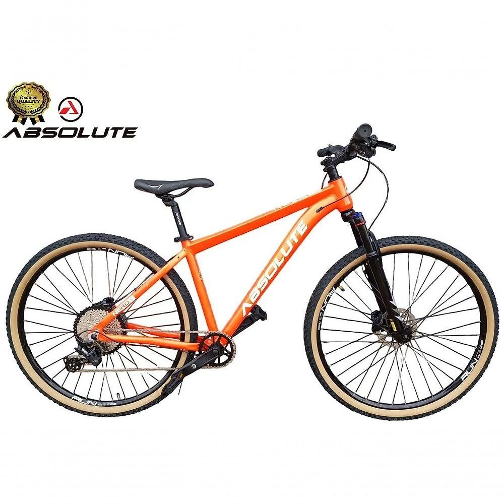 Bicicleta Aro 29 Nero 5 Peças Inteira Absolute 12v Garfo Com Trava K7 Freio A Disco Hidráulico - Laranja Tam.17
