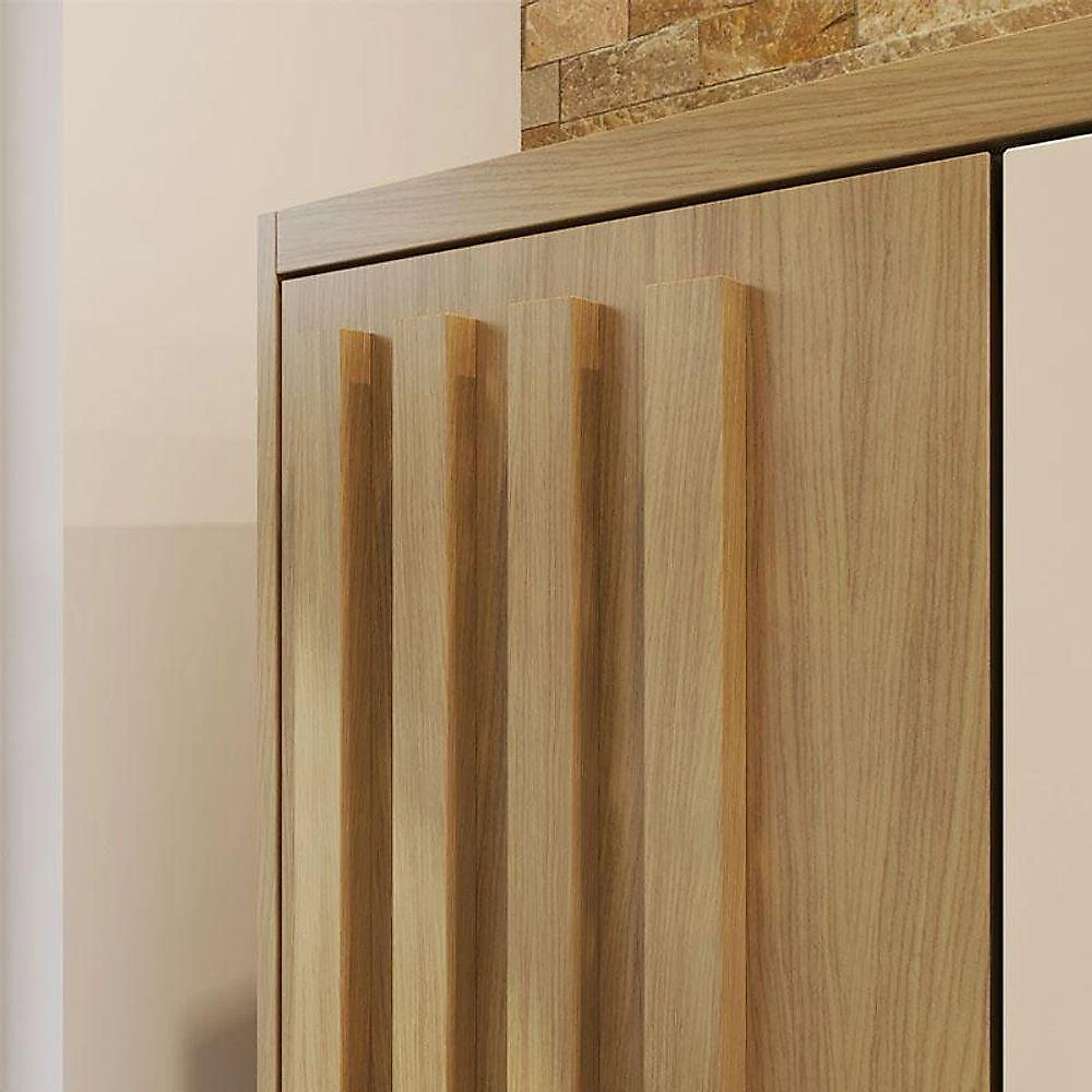 Armário Multiuso Ambiente Versatill 2 Portas Com Chave Carvalho Americano Off White - Incorplac