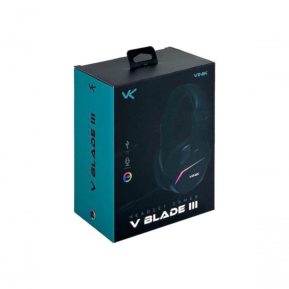 Fone De Ouvido Headset Gamer Vinik V Blade Iii Usb - Led Rainbow - Vkhsgviii