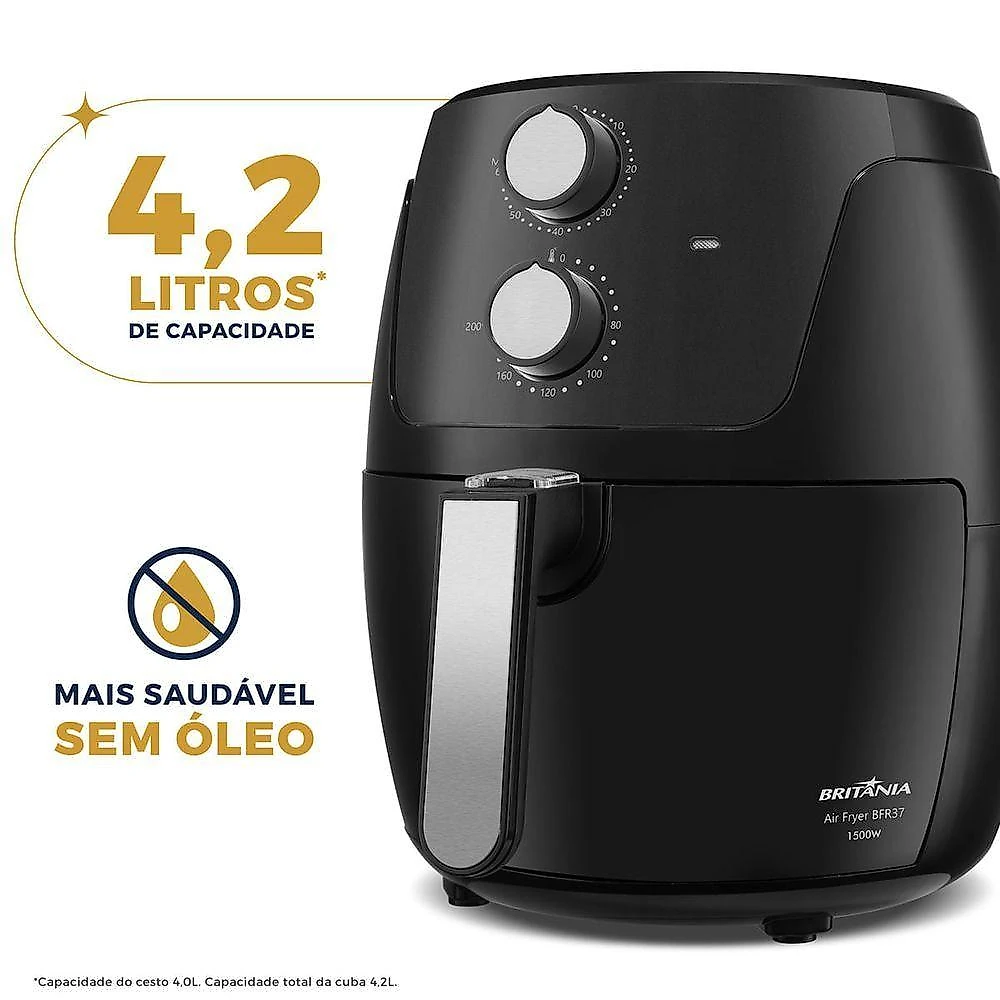 Air Fryer Britânia 4,2L Antiaderente 1500W BFR37 220V