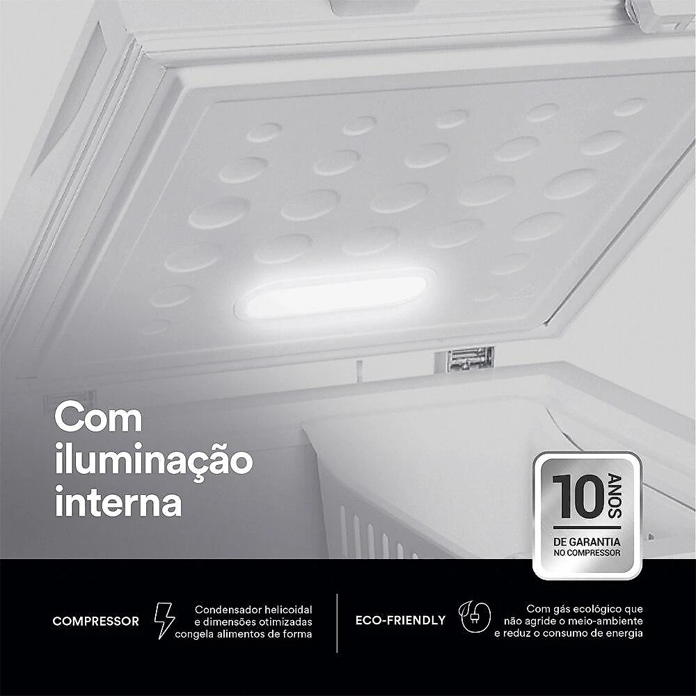 Freezer e Conservador Horizontal EOS EcoGelo 205 Litros Efh300X 110V Freezer Horizontal EOS 205L Dupla Ação Efh300X 110V
