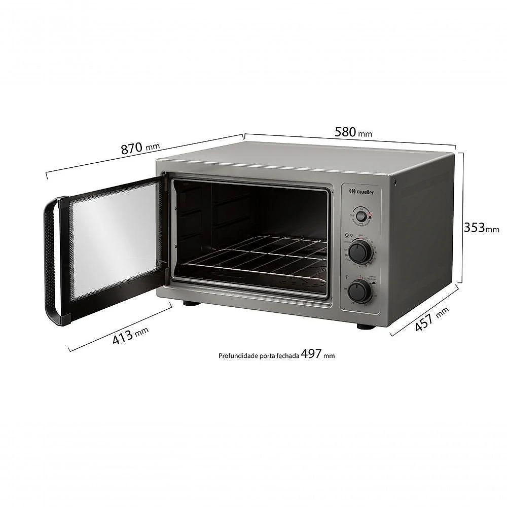 Forno De Bancada Mueller Com Grill Titânio 50L MFB50B 220V