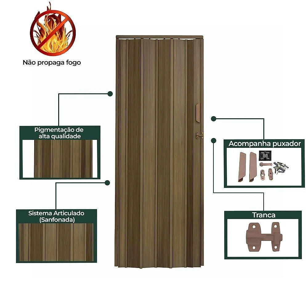 Porta Sanfonada De Pvc 115x210cm Bariri - Tk