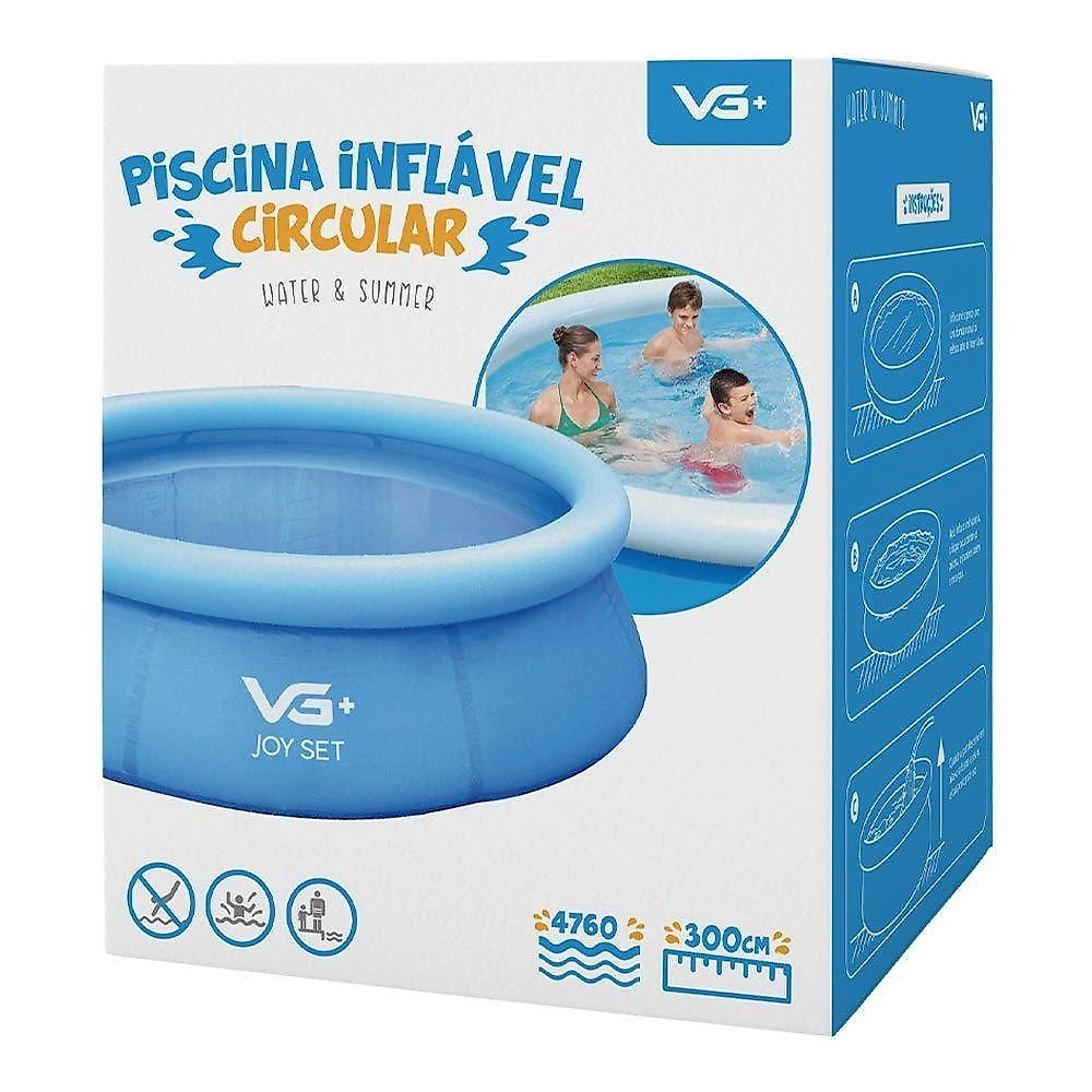 Piscina Inflável Joy Set 4760 L Circular 300 Cm Com Filtro Capa Bomba Vg Plus 220v