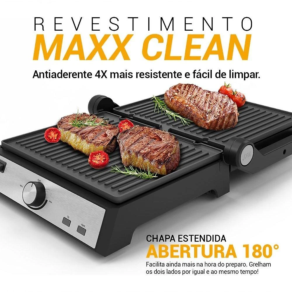 Grill Philco PGR50A Sanduicheira 2 em 1 Antiaderente 1500W Preto 110V