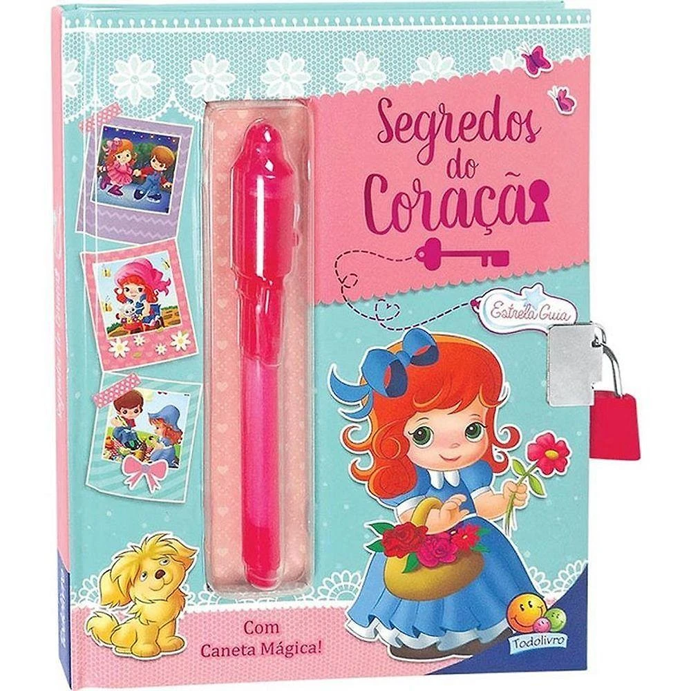 Diário com Cadeado Todolivro Meus Segredos do Coração com Caneta