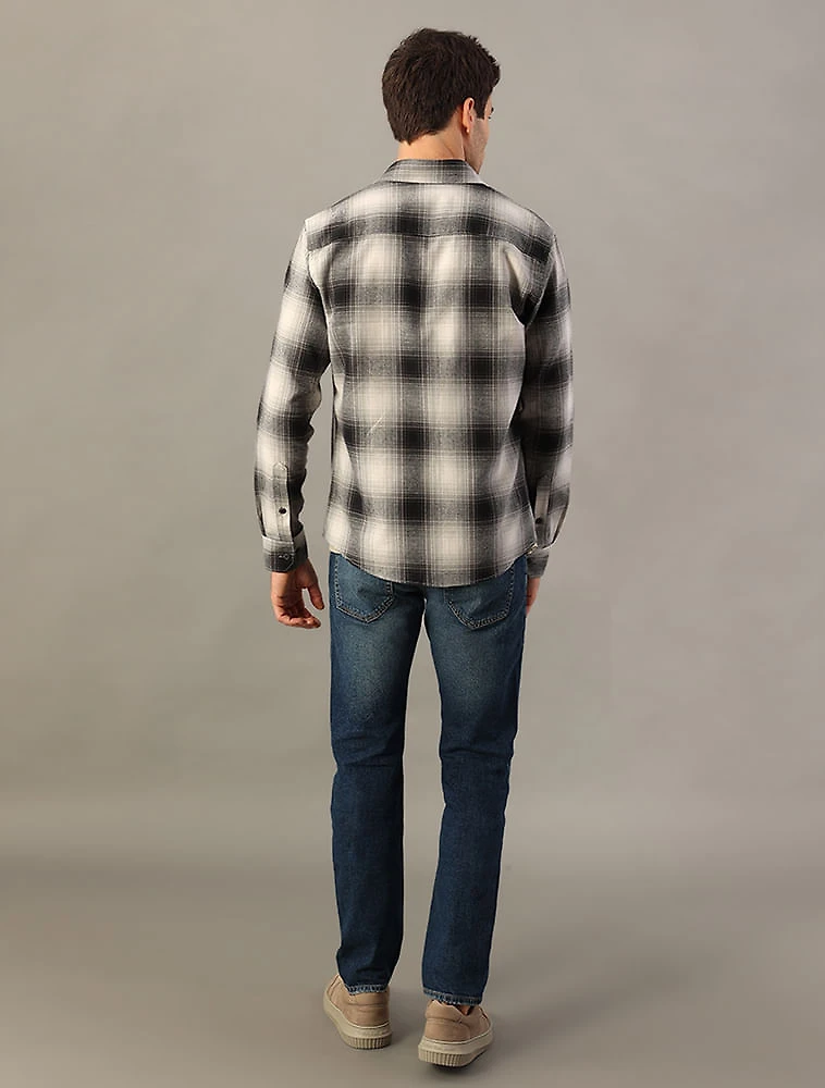 Miniatura Camisa Calvin Klein Jeans Manga Longa Flanela Xadrez - Chumbo Camisa Calvin Klein Jeans Manga Longa Flanela Xadrez Chumbo g