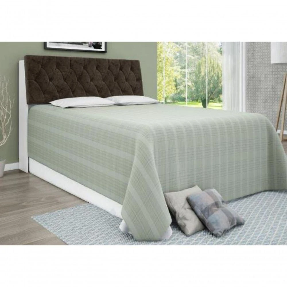 Cabeceira Box Isis Casal Queen Fixação no Box MDF MDP Branco Marrom Framar