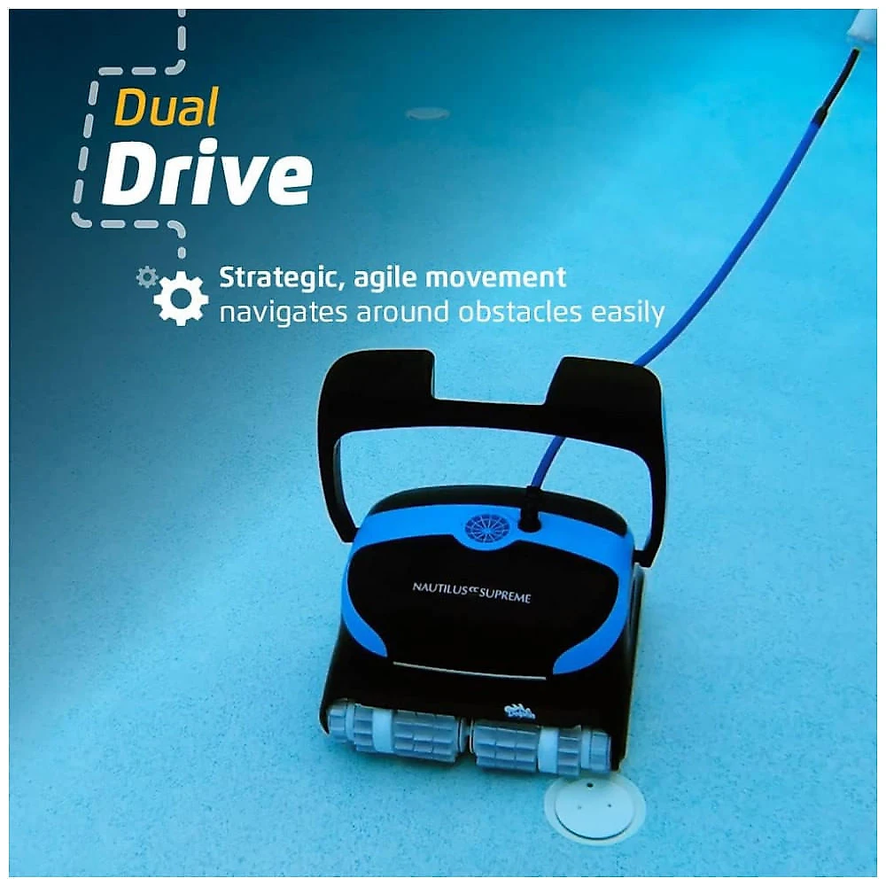 Robô Aspirador para Piscinas Dolphin Nautilus CC Supreme Wi-Fi, Preto, Conectividade Wi-Fi, Escovação Ativa, Caddy para Transporte, Modelo 2025﻿