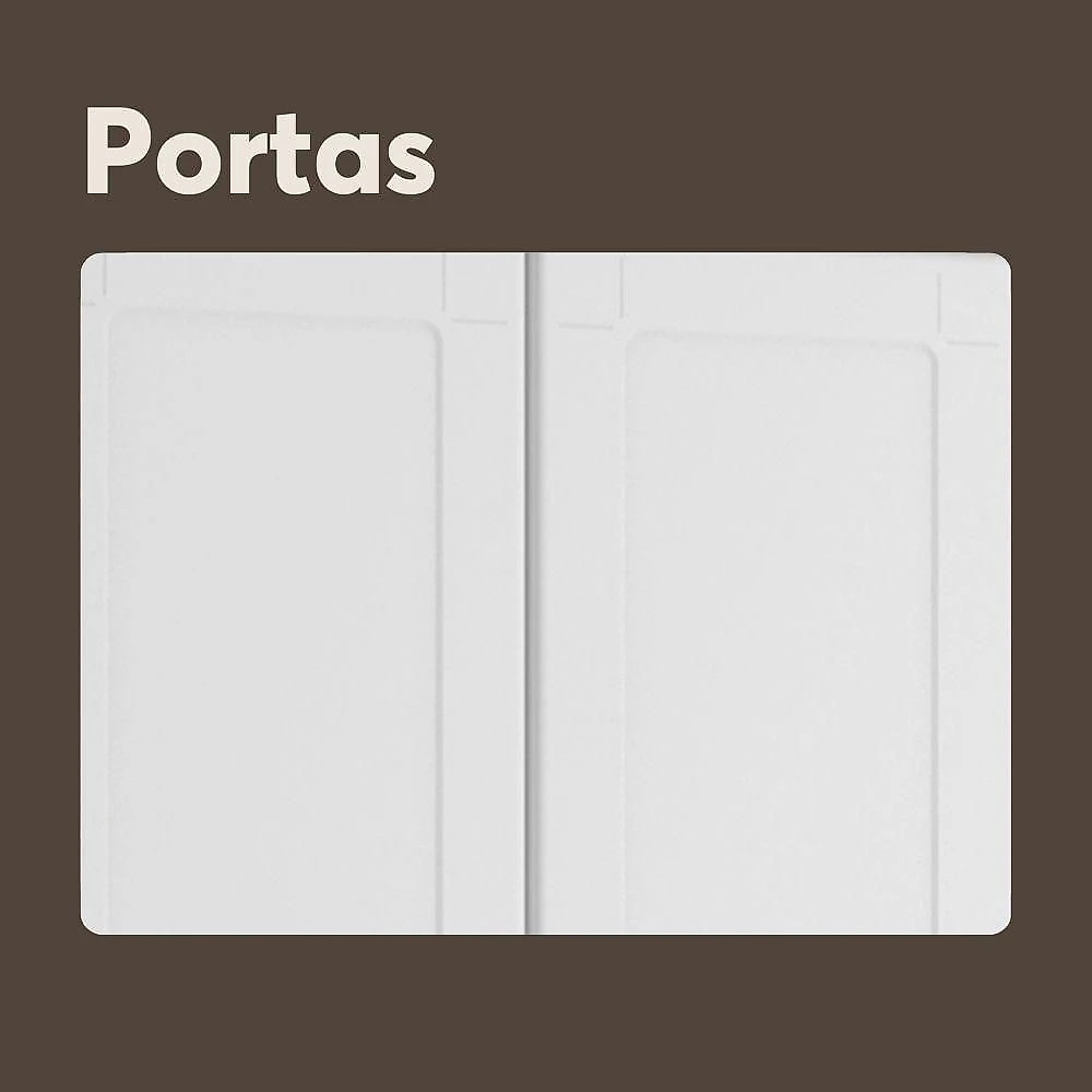 Cozinha Compacta em Aco Multipla 6 Portas 2 Gavetas Branco Bertolini