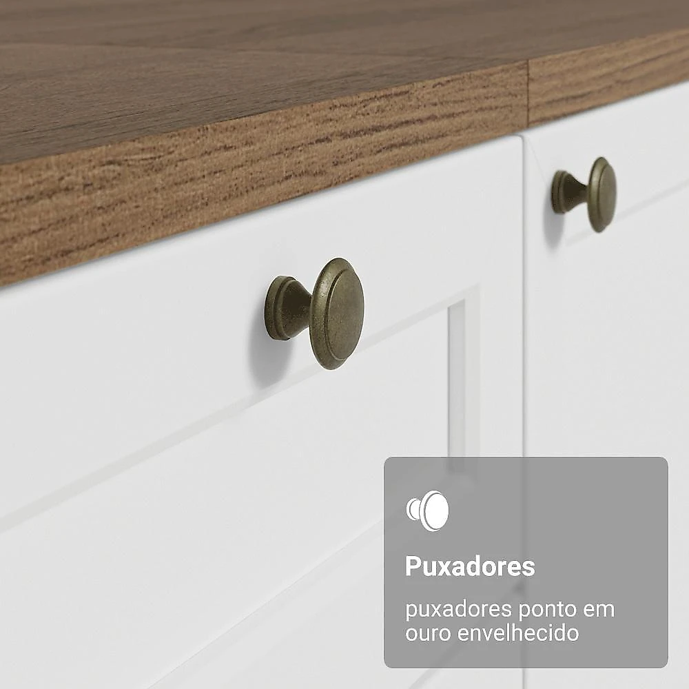 Balcão de cozinha 50cm 1 porta rustic/branco vik madesa