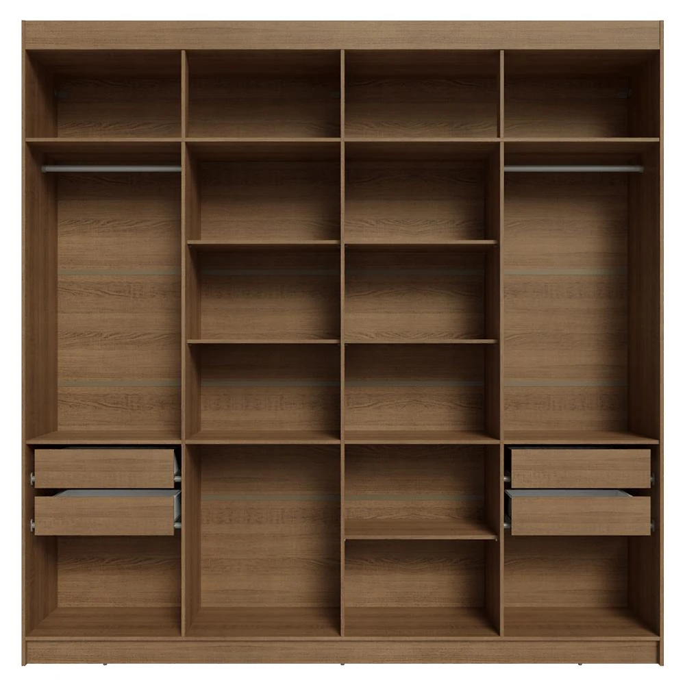 Guarda-Roupa Casal 8 Portas Batentes Venus Madesa R Rustic/Branco/Rustic