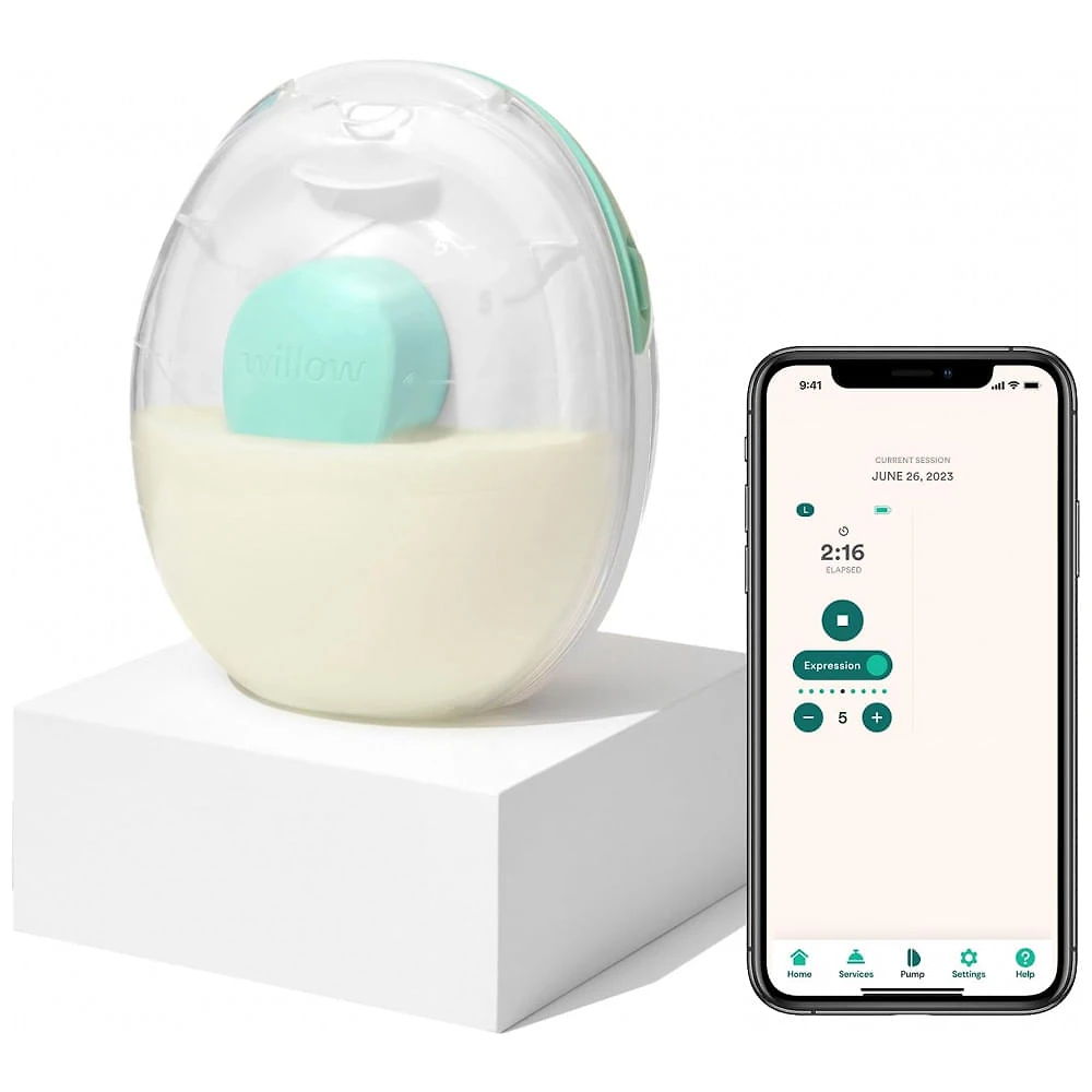 Bomba Tira Leite Elétrica Sem Fio com 9 Níveis de Força de Sucção de Nível Hospitalar e Compatível com APP, 1Un, Willow...
