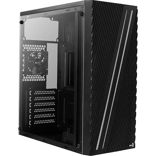 Gabinete gamer aerocool streak preto rgb lateral acrílico