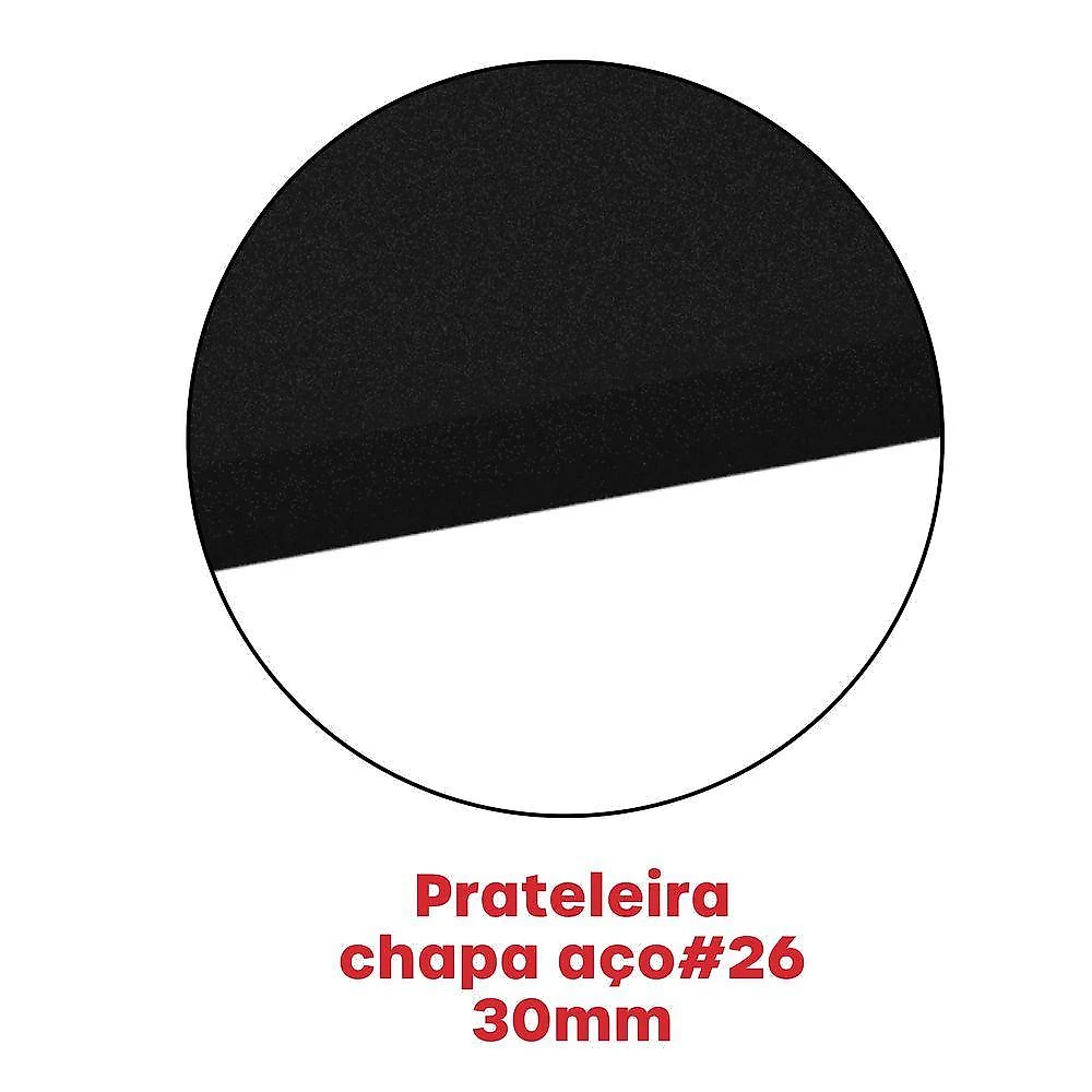 Estante De Estrutura Metálica Com 5 Prateleiras 175cm(a)92acm(l)30cm(p) Com Reforço Preto