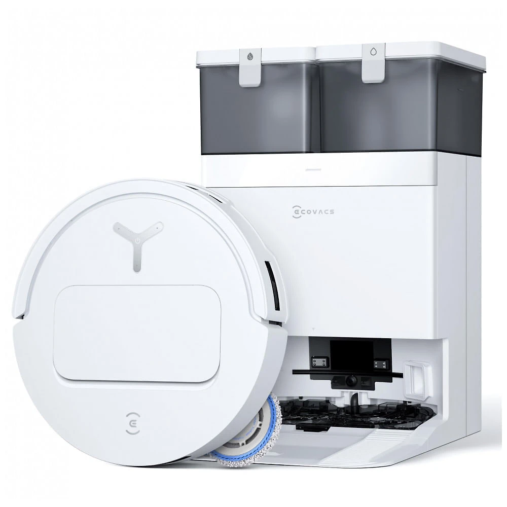 Robô Aspirador ECOVACS DEEBOT T50 PRO Ultra Slim 8,1cm Sucção 15.000Pa ZeroTangle AIVI 3D Branco