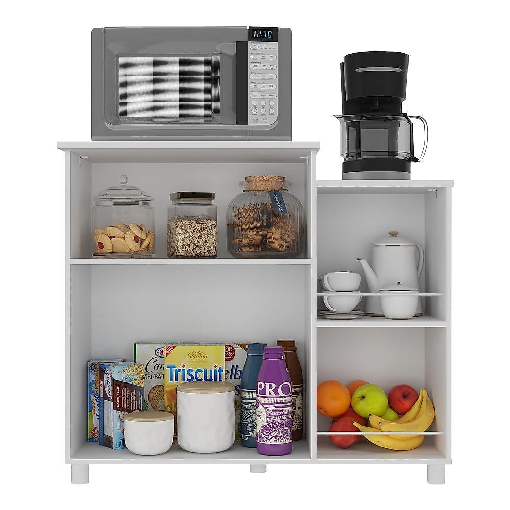 Miniatura Balcão Multimóveis para Forno e Microondas Branco REF.2358 Branco Premium