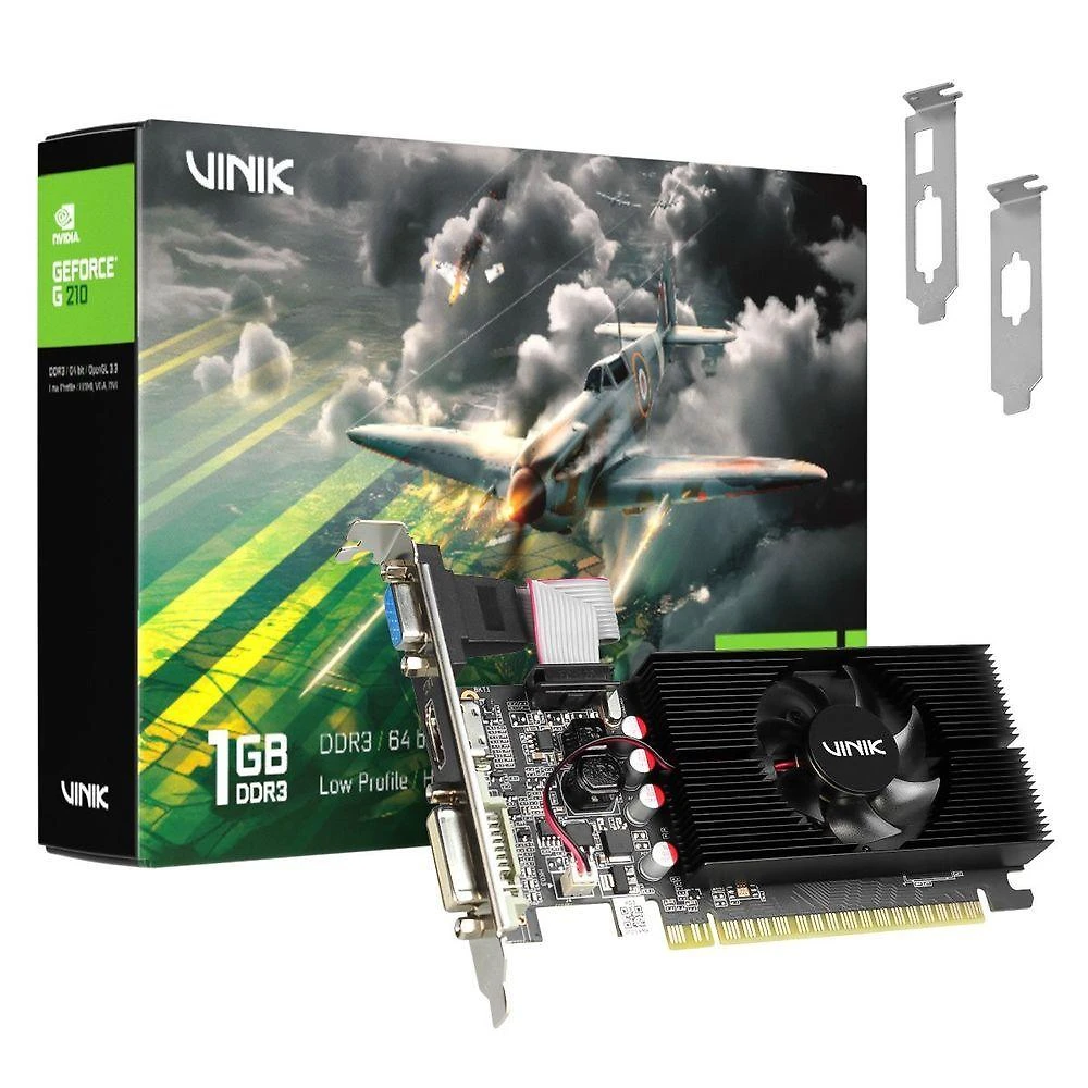 Placa de Vídeo Geforce G210 1GB DDR3 64 BIT Low Profile para PC Vinik