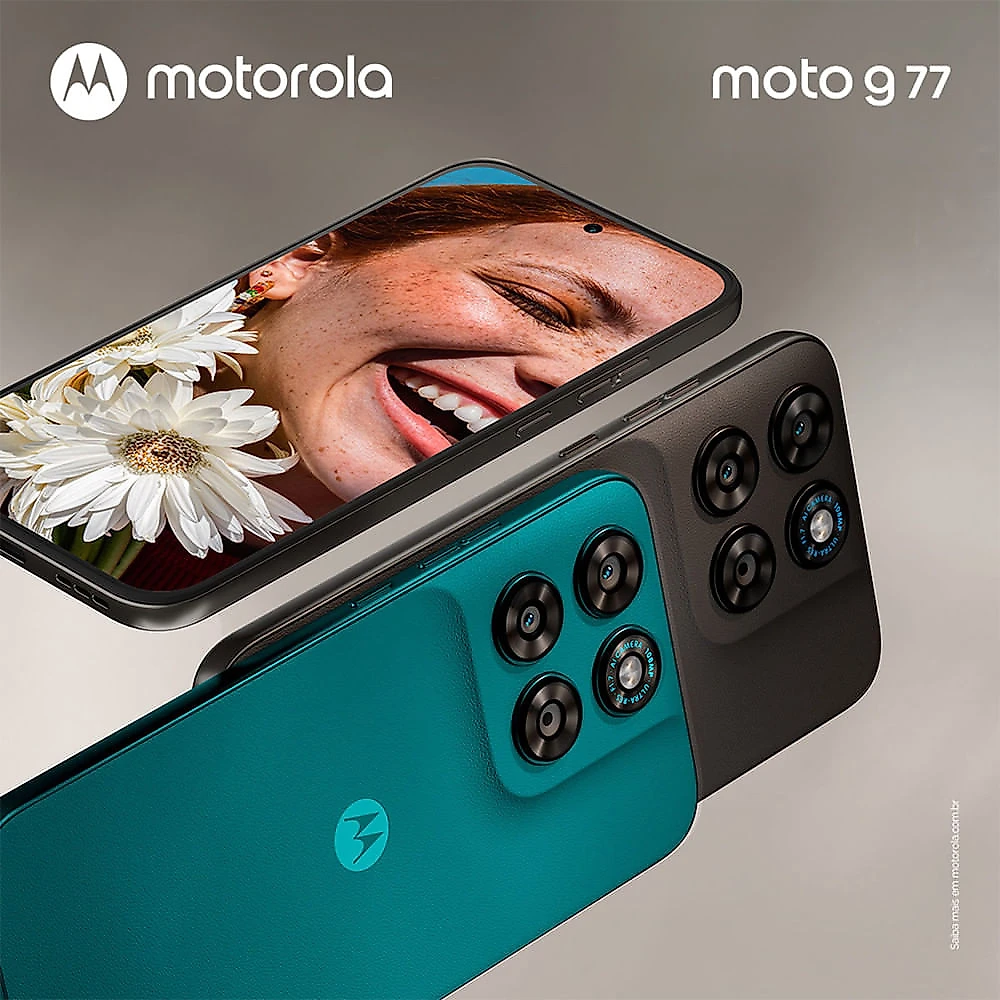 Smartphone Motorola Moto G77 5G 256GB 24GB (8GB RAM + 16GB RAM Boost) Câmera 108MP Ultra-Pixel Amoled 120hz Marrom