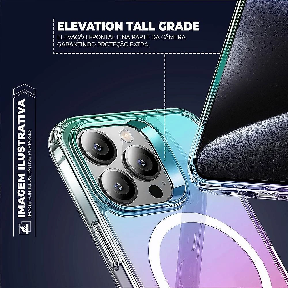 Capa e Película para Iphone Gshield Holo + Hydrogel Gamer Proteção Magsafe Transparente 2