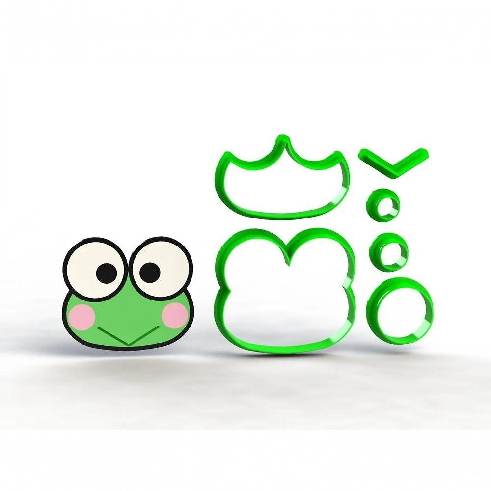 Cortador Hello Kitty - Keroppi Sapo Modular em Plástico PLA 6CM HB Formas e Cortadores