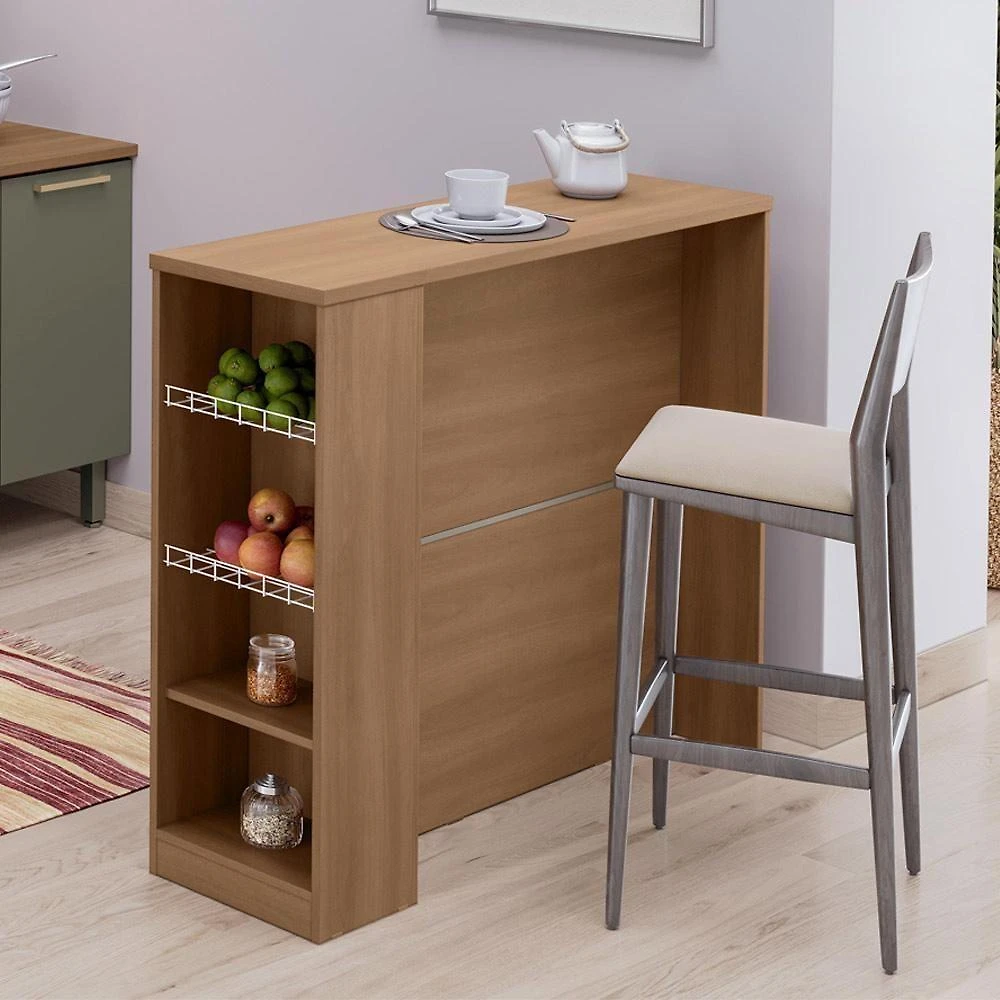Bancada Ilha Para Cozinha Telasul 120 Cm Freijo Com Fruteira