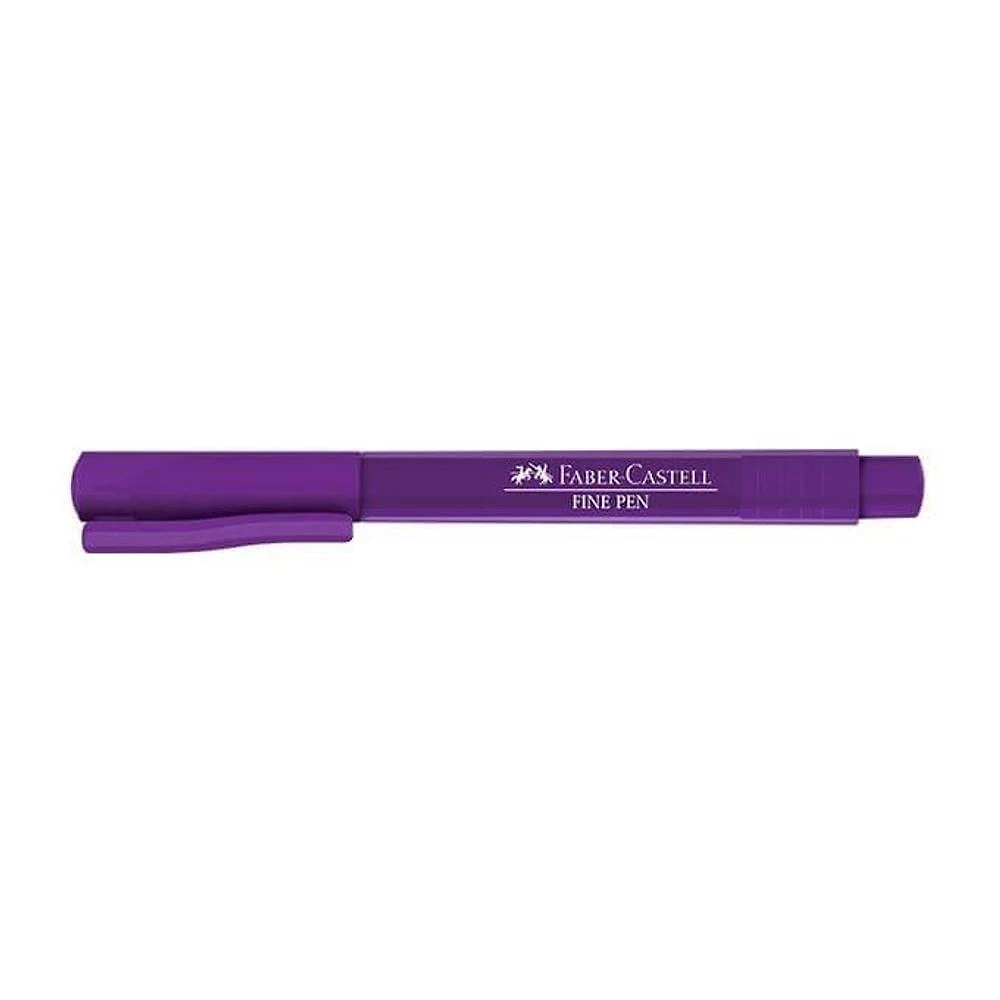 Caneta Faber-Castell Fine Pen Colors Uva Ponta Fina 0,4 mm Tinta de Alta Qualidade Violeta